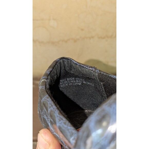 BOC Peggy Leather Wedge Clogs Women’s Size 7 Blue Black Shoes Slip On EXC COND - Picture 6 of 9